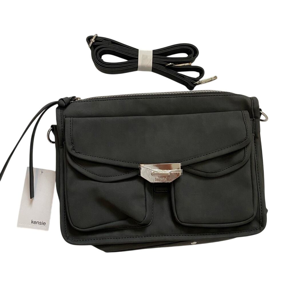 Kensie NWT Classic Sueded Gray Travel Messenger Adjustable Strap Crossbody Purse